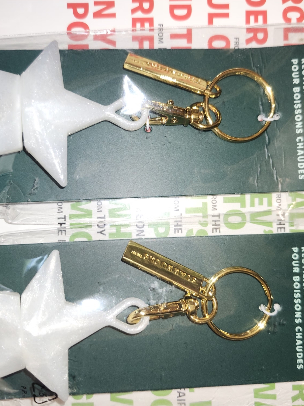 White Star Keychain with Gold Hardware